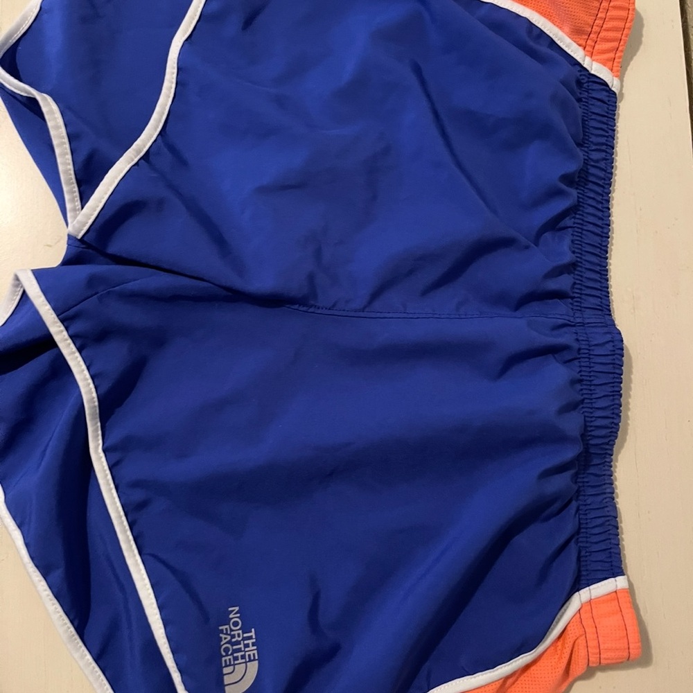 The North Face Blue and Orange Athletic Shorts